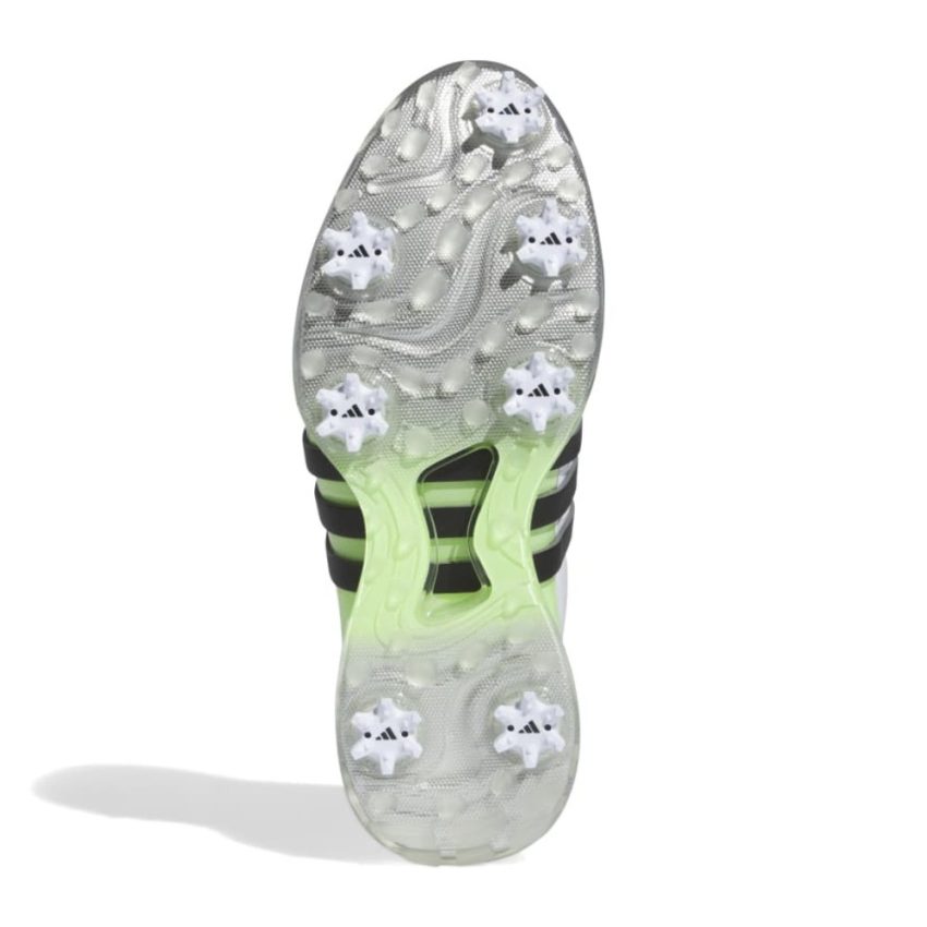 adidas Tour360 24 Boost Golf Shoes - Cloud White / Green Spark - Image 5