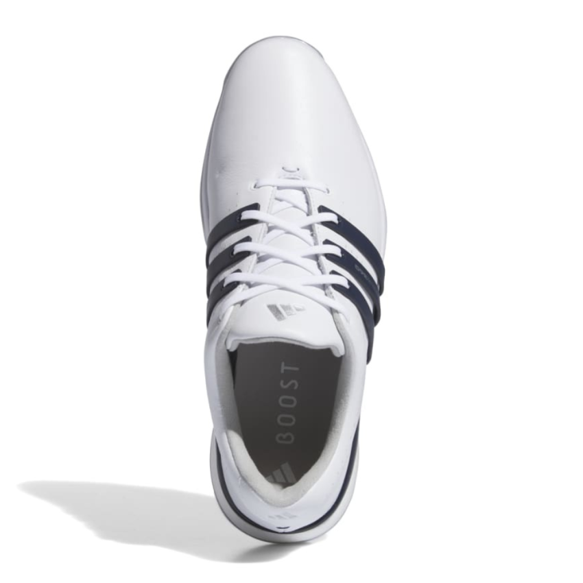 adidas Tour360 24 Boost Golf Shoes - White / Collegiate Navy - Image 4