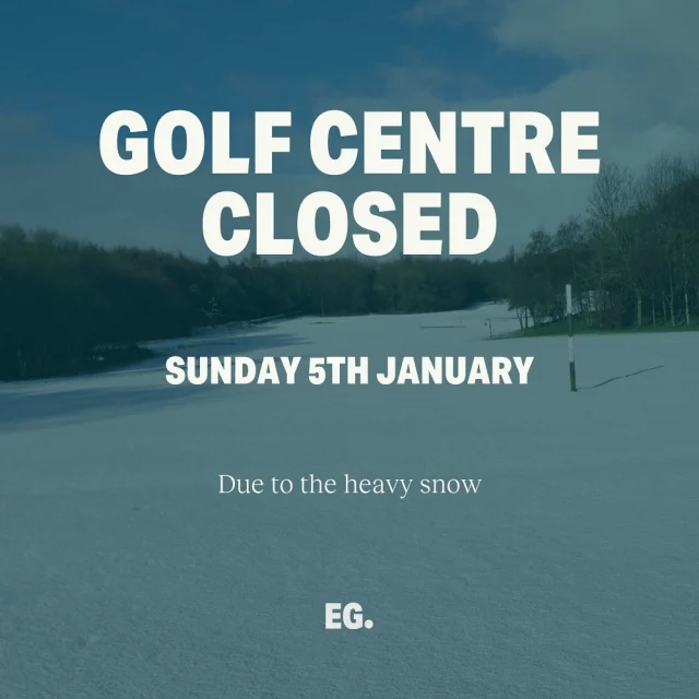 ❄️SNOW UPDATE SUNDAY 5TH JANUARY❄️

The Golf Centre is currently closed up to the heavy snow. Updates will later today if we are in a position to open up.

Thank you.

#EXPRESSYOURSELF